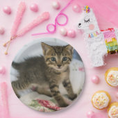 Schattig Tabby kitten kijken verrast Papieren Bordje (Feest)