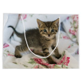 Schattig Tabby kitten kijken verrast verjaardag Groot Cadeauzakje (Achterkant)