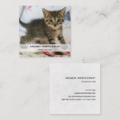 Schattig Tabby kitten kijken verrast Vierkante Visitekaartje (Voorkant / Achterkant)