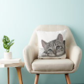 Schattig tabby poesje rustend cartoon kussen (Stoel)