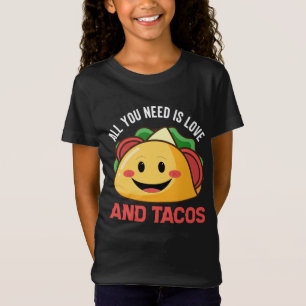 Schattig taco liefde woordkunst meisjes t-shirt