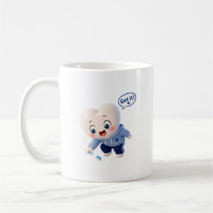Schattig Tand Karakter "Heb het!" Tandhygiënist Mu Koffiemok