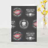 Schattig Tandarts Patroon - Grappige Tandheelkundi Kaart (Gele Bloem)