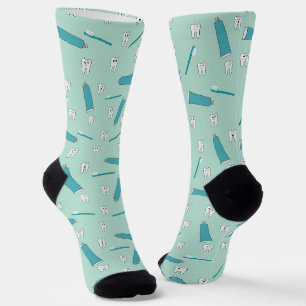 Schattig Tandje Turquoise Munt Tandpasta Tandenbor Sokken