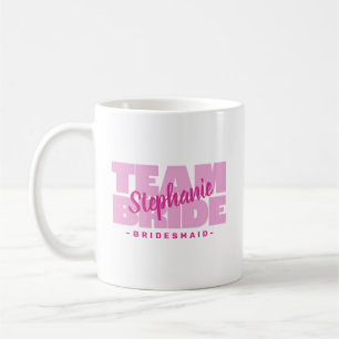 Schattig Team Bruid Bruidsmeisje Naam Trouwen Retr Koffiemok