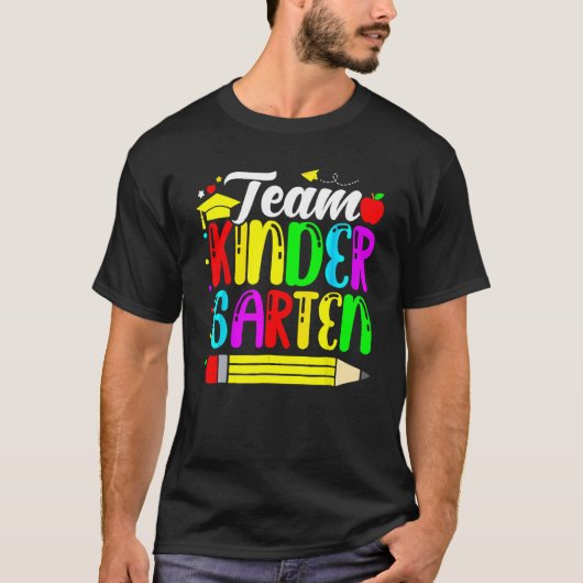 Schattig team kleuterschool potlood terug naar sch t-shirt (Voorkant)
