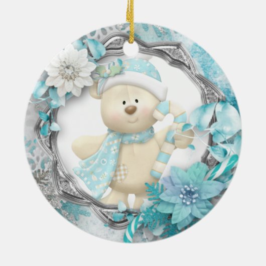 Schattig Teddy Bear Ceramic Ornament (Achterkant)
