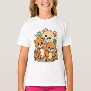Schattig Teddy Bear Trio - Schattige Cartoon ontwe T-shirt
