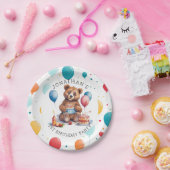 Schattig Teddybeer 1E verjaardagsFEEST Papieren Bordje (Feest)