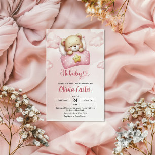 Schattig teddybeer Baby shower Kaart