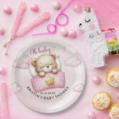 Schattig teddybeer Baby shower Papieren Bordje (Feest)