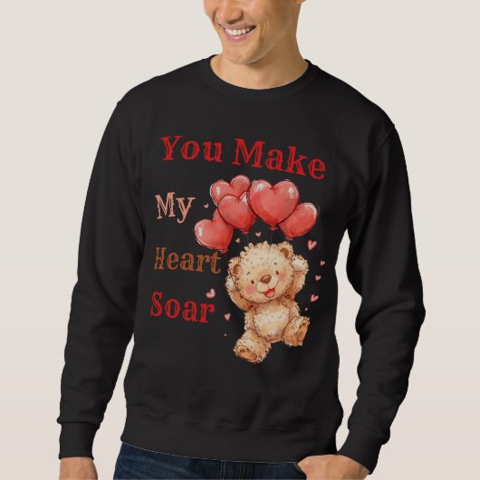 Schattig teddybeer hart ballonnen trui (Voorkant)