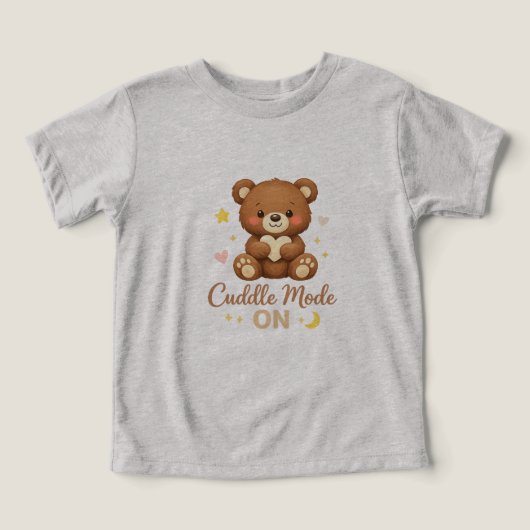 Schattig Teddyshirt – Knuffelmodus Baby T-shirt (Design voorkant)