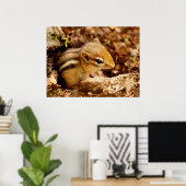 Schattig Teeny Baby Chipmunk Poster (Thuiskantoor)