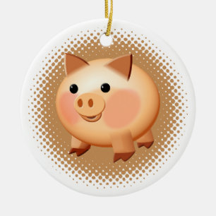 Schattig Tekenfilm Biggetje Keramisch Ornament