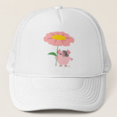 Schattig Tekenfilm Biggetje Met Geschenk (Roze) Ho Trucker Pet (Voorkant)