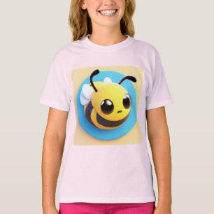 Schattig Tekenfilm Bij Karakter Met Grote Ogen T-shirt