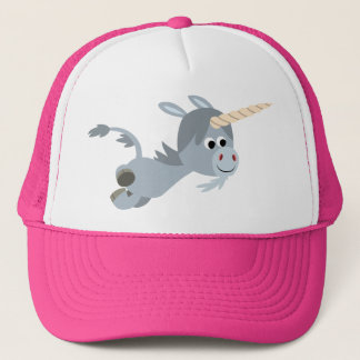 Schattig Tekenfilm Eenhoorn Met Haast Hoed Trucker Pet