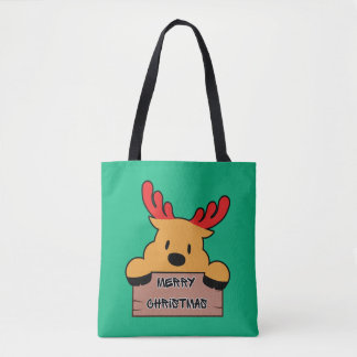 Schattig Tekenfilm Kerst Rendier  Tote Bag