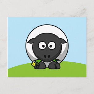 Schattig tekenfilm lam briefkaart