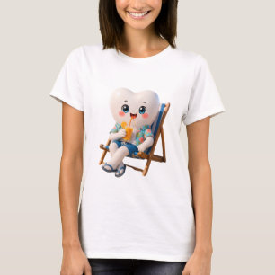 Schattig Tekenfilm Tand Ontspannend/ Grappig Tanda T-shirt