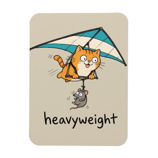 Schattig Tekenfilmkat Pun Design Magneet (Verticaal)