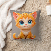 Schattig Tekentelpoes Oranje Kussen (Deken)