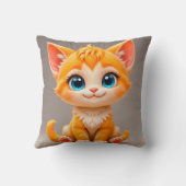 Schattig Tekentelpoes Oranje Kussen (Achterkant)