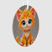 Schattig Tekentelpoes Oranje Ornament (voorkant)