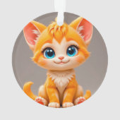 Schattig Tekentelpoes Oranje Ornament (achterkant)
