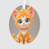 Schattig Tekentelpoes Oranje Ornament (voorkant)