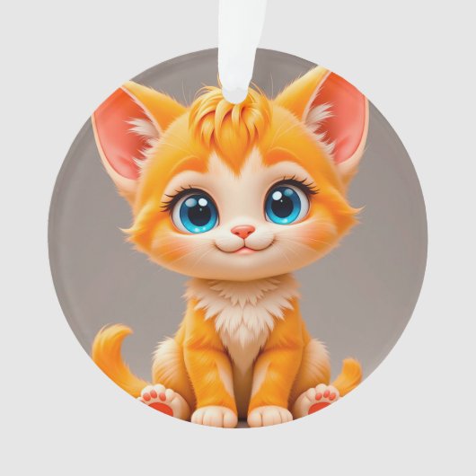 Schattig Tekentelpoes Oranje Ornament (voorkant)
