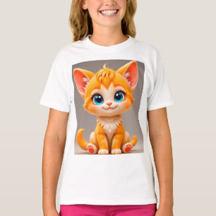 Schattig Tekentelpoes Oranje T-shirt