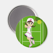 Schattig tennis meisje magneet (Voorkant / Achterkant)