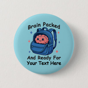 Schattig terug-naar-school aanpasbaar “Hersenen Kl Ronde Button 5,7 Cm
