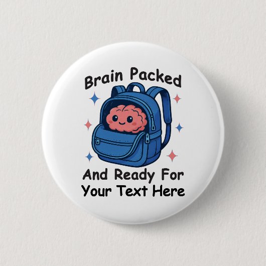 Schattig 'Terug naar school' aanpasbaar “Hersenen  Ronde Button 5,7 Cm (Voorkant)