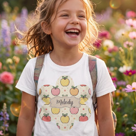 Schattig terug naar school appels patroon t-shirt