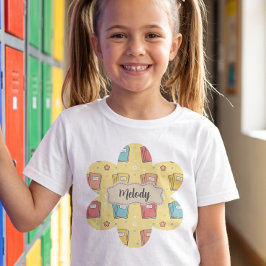 Schattig terug naar school boek patroon  t-shirt
