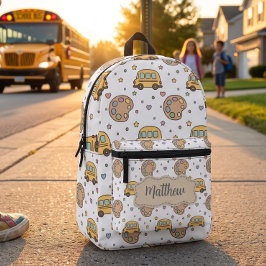 Schattig Terug naar School Bus Patroon  Bedrukte Rugzak