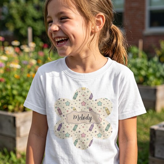 Schattig terug naar school potlood patroon t-shirt