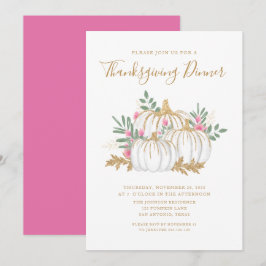 Schattig Thanksgiving-diner met pompoen Kaart