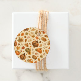 Schattig Thanksgiving-waterverfpatroon met kalkoen Bedankjes Labels