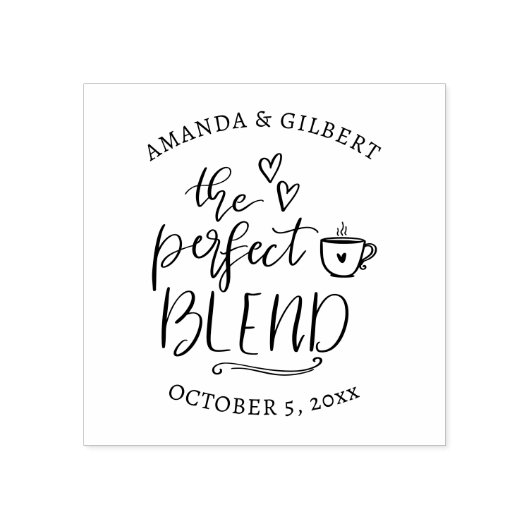 Schattig The Perfect Blend handgeschreven script Rubberstempel (Afrduk)