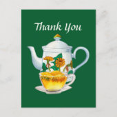 Schattig theehuis dank je briefkaart (Voorkant)