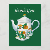 Schattig theehuis dank je  briefkaart (Voorkant)