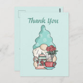 Schattig theehuis dank je kabouter briefkaart (Voorkant / Achterkant)