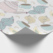 schattig theezakje en theepot-patroon cadeaupapier (Hoek)