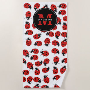 Schattig Thema Lieveheersbeestje Rood Strandlaken