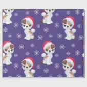 Schattig thema sneeuwvlokken cadeaupapier (Vlak)