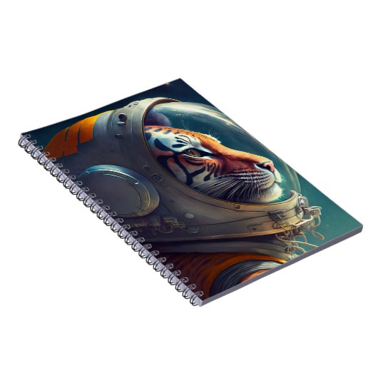 Schattig Tiger Astronaut Notitieboek (Rechterzijde)